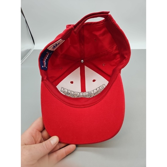 American Chopper Baseball Hat Strap Back Red Tuttel Fire Bike Pre-Owned - Picture 5 of 6